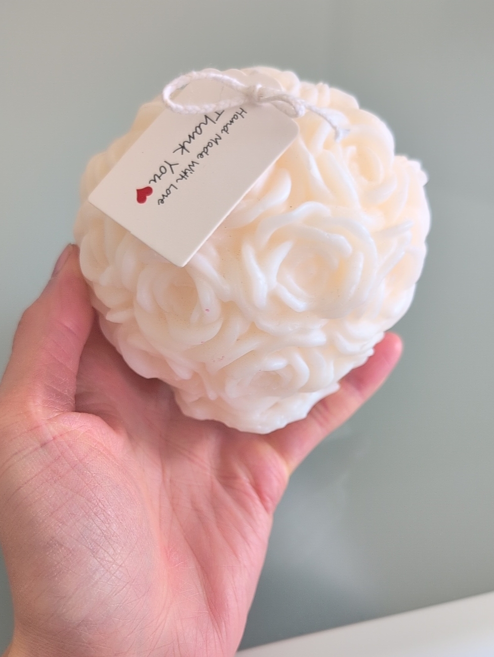 Floral Cream Decorative Candle